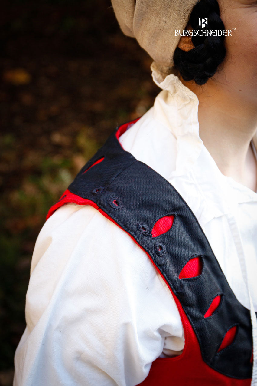 Landsknecht Mieder Flora Rot/Schwarz