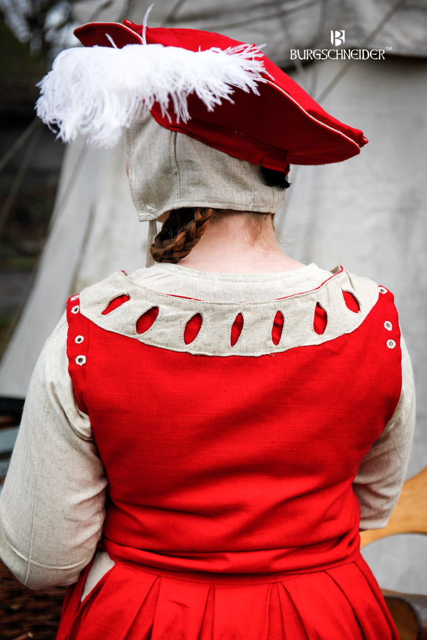 Landsknecht Mieder Flora Rot/Natur