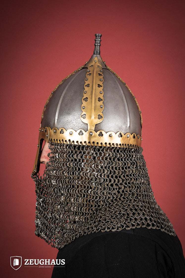 Rus Helmet with riveted aventail 1,6 mm Antique B-Stock