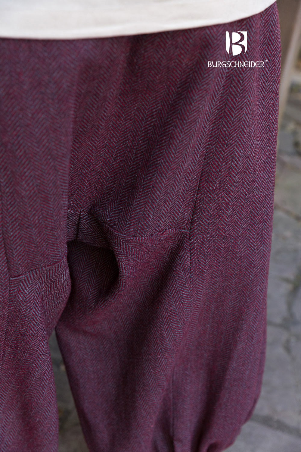 Rus Pants Borys Herringbone Burgundy/Grey