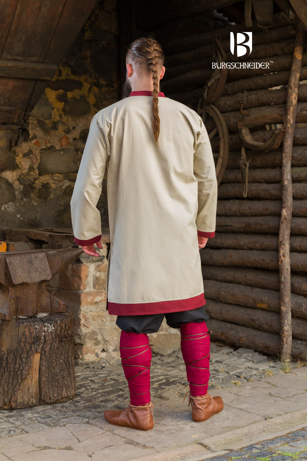 Rus Tunic Tobiasz Natural/Bordeaux