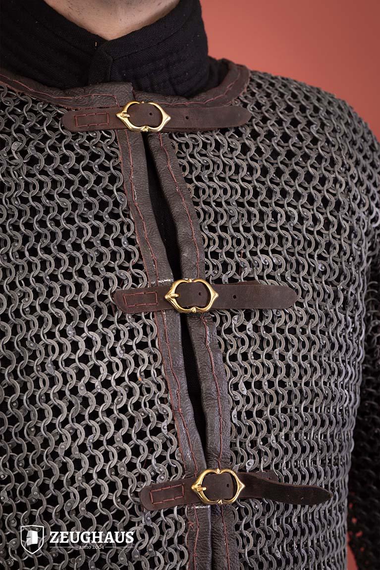 Chainmail Haubergeon With Front Buckles Roundring Riveted 10mm Aluminium