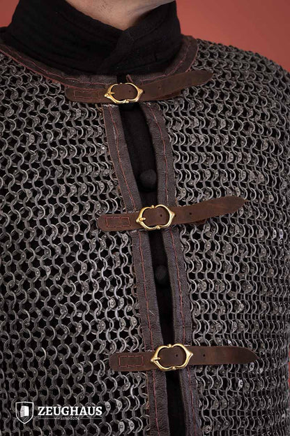 Chainmail Hauberk With Front Buckles Roundring Riveted 10mm Aluminium