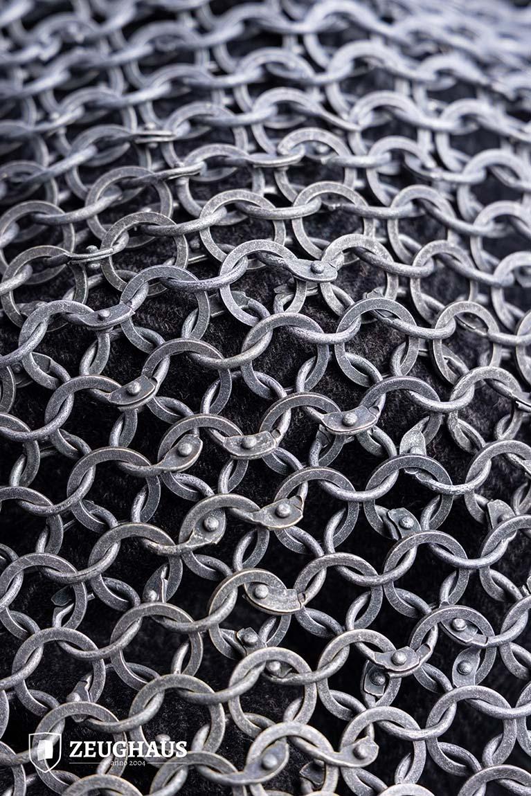 Chainmail Haubergeon With Front Buckles Roundring Riveted 10mm Aluminium