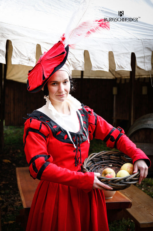 Landsknecht Ärmel Streifen Flora Rot/Schwarz 