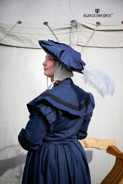 Landsknecht Kragen Flora Blau/Schwarz 