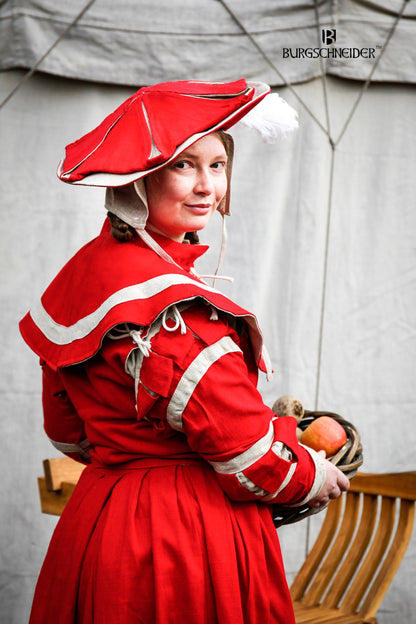 Landsknecht Kragen Flora Rot/Natur