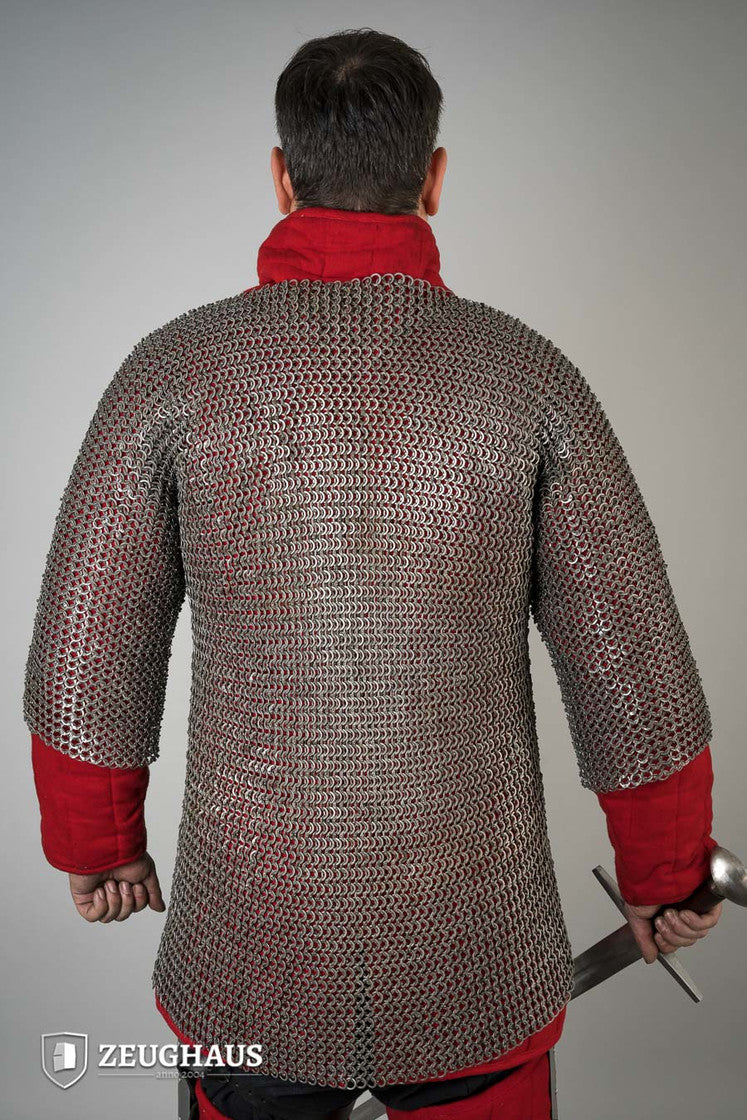 Chainmail Haubergeon Flatring Riveted 9mm Steel Oiled