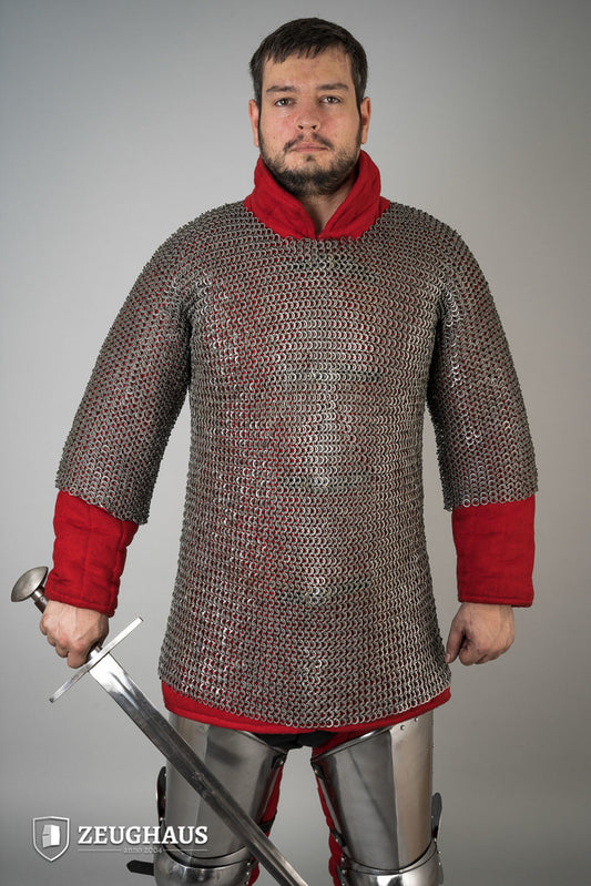 Chainmail Haubergeon Flatring Riveted 9mm Steel Oiled