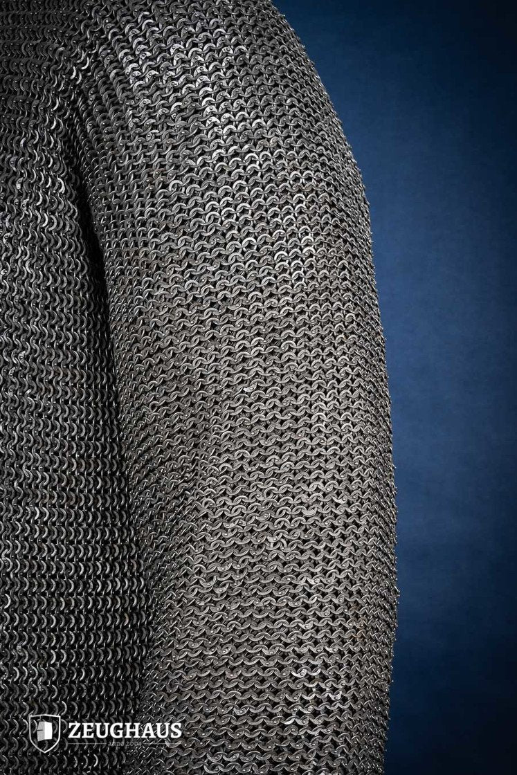 Chainmail Hauberk Flatring Riveted 6mm Steel Oiled