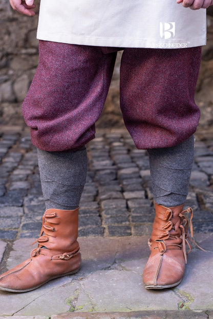 Rus Pants Ivar Herringbone Burgundy/Grey