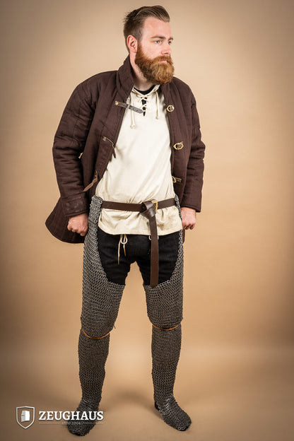 Flatring Wedge Riveted Chainmail Chausses 9 mm steel oiled B-Stock