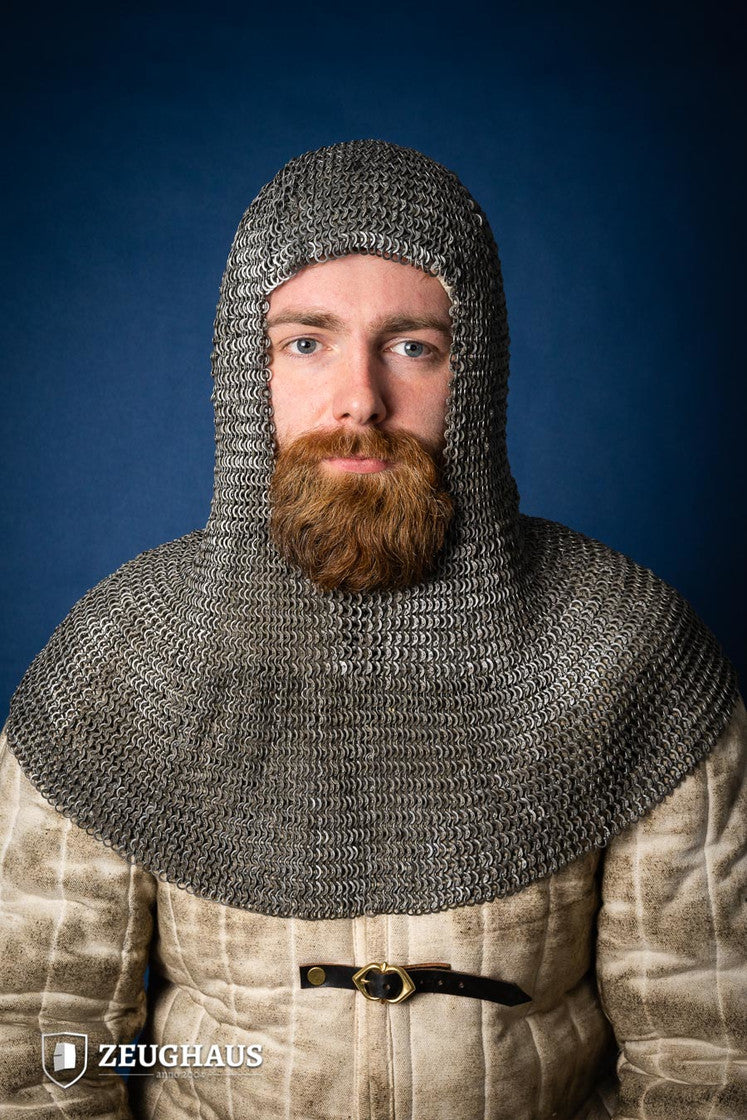 Chainmail Hood Flatring Riveted 6mm Steel Oiled