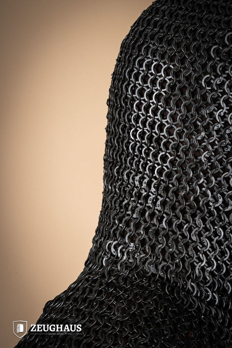 Chainmail Hood Flatring Riveted 9mm Burnished